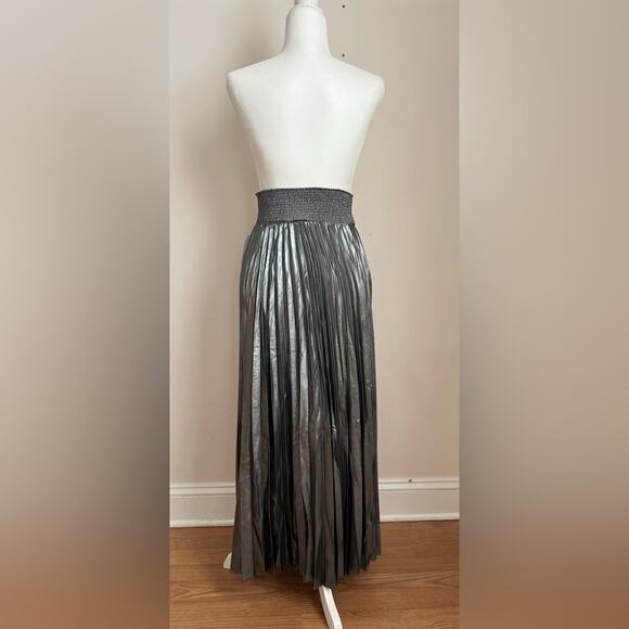House Of Harlow 1960 Gunmetal Pleated Maxi Skirt - Picture 3 of 8